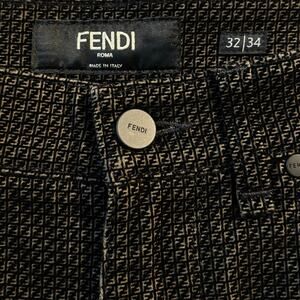Fendi Men’s Size 32 x 30 Little Presbytery Velvet Jeans Luxury Designer Pants